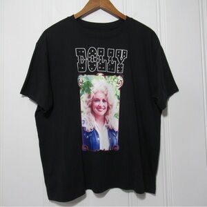 Dolly Parton Black Graphic Tee Shirt Size XL Studded Detail